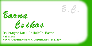 barna csikos business card